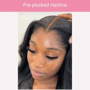 Pre-plucked wig hairline with a soft natural-looking front and realistic density