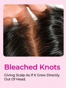 Bleached knots wig detail showing natural scalp appearance and realistic hairline effect